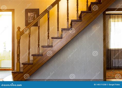 Classic Hallway Interior Hardwood Floor View Stairs To Second Floor ...
