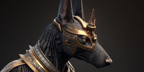 Head of Anubis - Intricate Illustration of the Ancient Egyptian God of Death and Afterlife ...