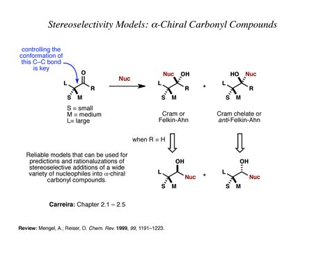 Felkin anh 4 - Lecture notes 1-9 - Stereoselectivity Models: α-Chiral ...
