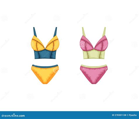 Swimsuits. a Set of Two Separate Swimsuits. Colored Bathing Suits ...