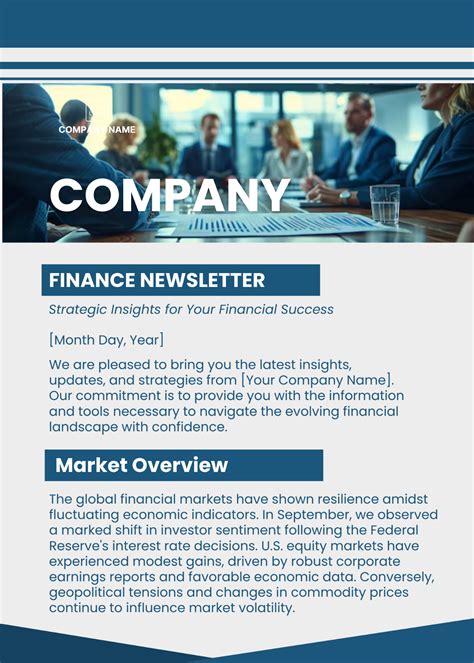 Free Finance Newsletter Template to Edit Online