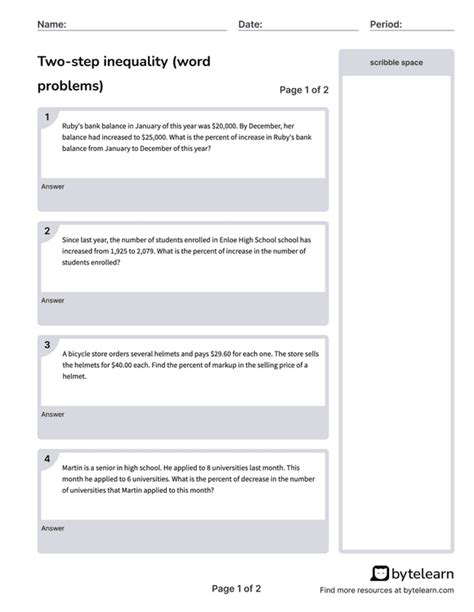 Image result for Two-Step Inequality Word Problems