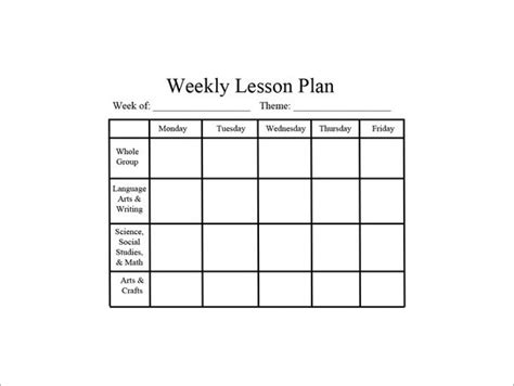 Image result for Weekly Lesson Plan Template Excel