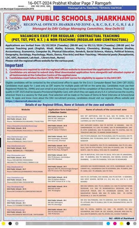 WELCOME TO Regional Directorate, DAV Institutions, Jharkhand - ZONE F