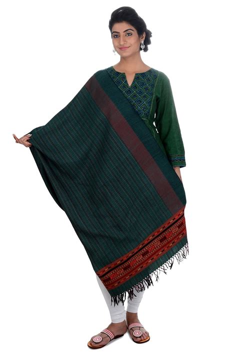 Buy Tribes India Women's Shawl (Green) at Amazon.in
