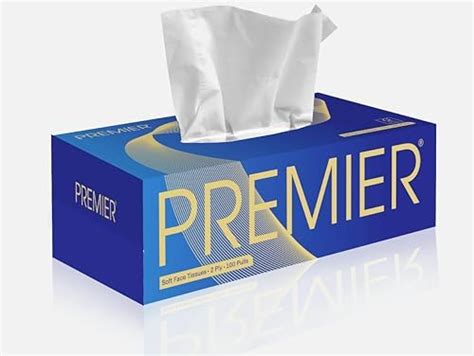 Premier Box Face Tissue Papers 100 Pulls 2Ply (Pack of 4-400 Pulls, 800 ...
