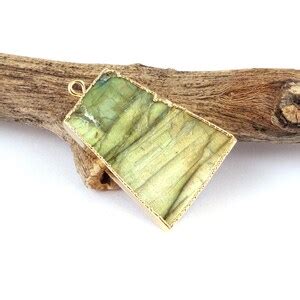 Buy Natural Spectrolite Fire Labradorite Gold Plated Single Bail ...