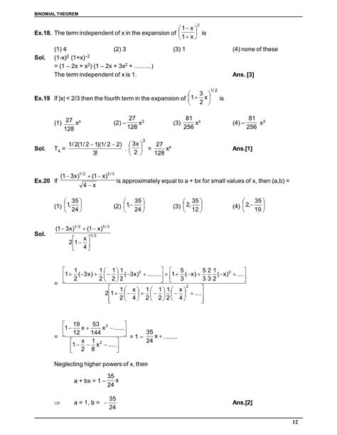Binomial Theorem Class 11 Notes with Important Questions for IIT JEE ...