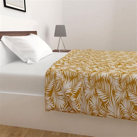 Buy Ananda Yellow Printed Single Bed Blanket - 650GSM from Home Centre ...