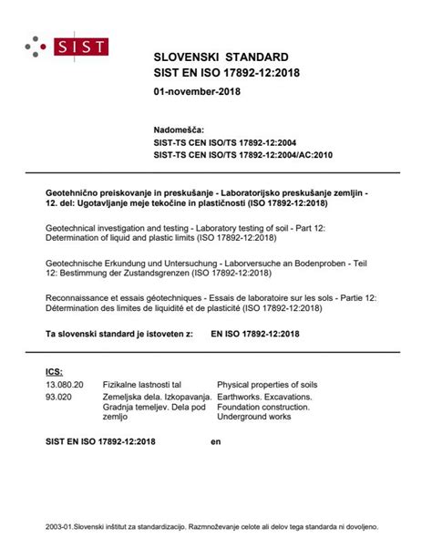 SIST EN ISO 17892-12:2018 - Geotechnical investigation and testing ...