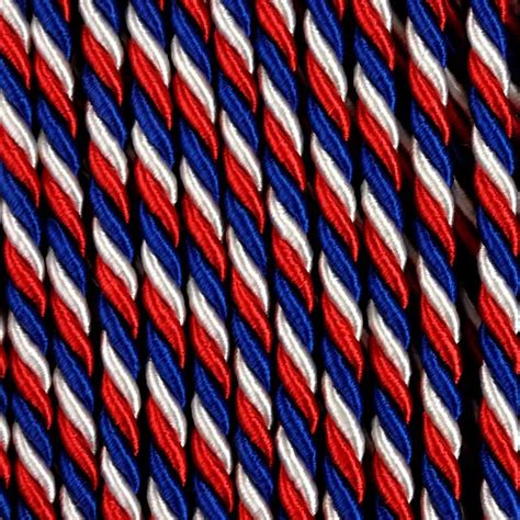 Cordelière torsadée tricolore pour médailles, décorations, - A&A Patrons