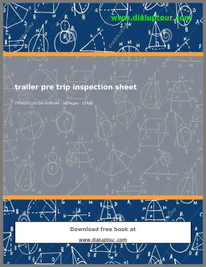 Trailer Pre Trip Inspection Sheet - Blank Fillable Template | Fill Out ...
