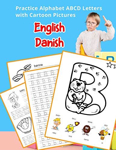 Buy English Danish Practice Alphabet ABCD letters with Cartoon Pictures ...
