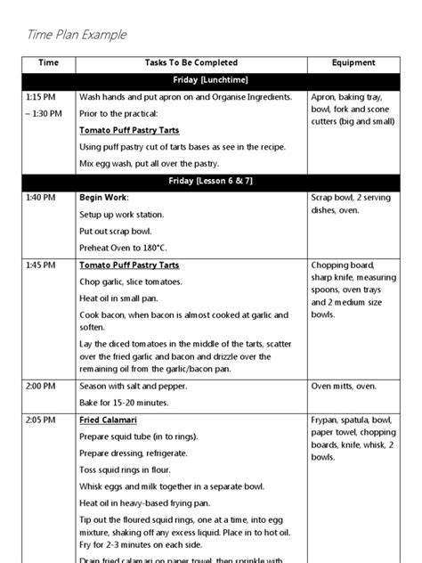 Image result for Timing Plan Example