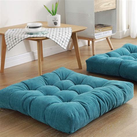 Novashion 22 Inch Square Floor Pillow, Meditation Pillow Solid Thick ...