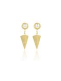 Buy Pear Textured Inverted Triangle Drop Earrings Online - Ishhaara