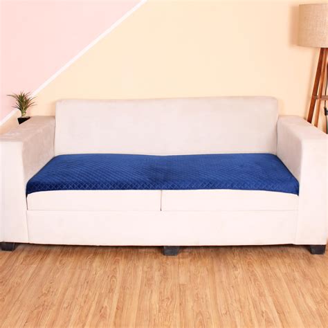 HOKIPO Holland Velvet 2 Seater Sofa Cover Seat Mat with Frill, Grey (IN ...