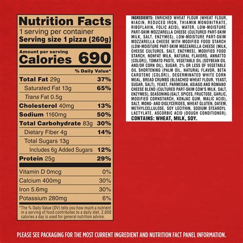 Digiorno Nutrition Label