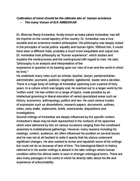 Final Exam Essays on B.R. Ambedkar and Social Justice (HIST101) - Studocu