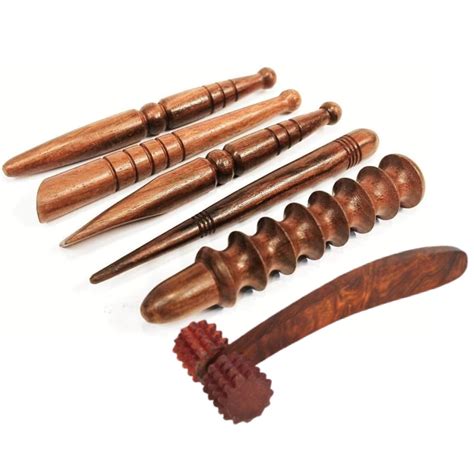 Master Arts wooden acupressure THAI massager hand roller foot roller ...
