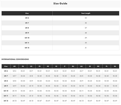 Size Chart – Amen Shoes