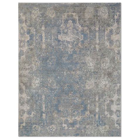 Cloudy Hand Knotted Woollen And Silk Rug – Obeetee Carpets India