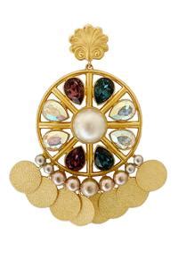 Buy Gold Plated Pearl Mexicano Bead Danglers by Radhika Agrawal Jewels ...