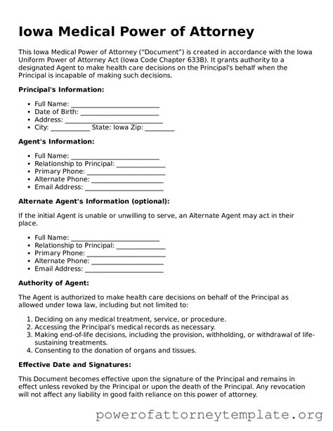 Create a Valid Iowa Medical Power of Attorney Using Our Free Form
