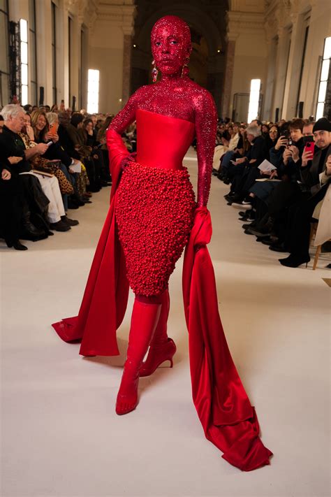 Doja Cat is Covered in Red Crystals at Schiaparelli Paris Fashion Week