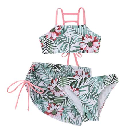 TAIAOJING Toddler Baby Girls Swimsuit Baby Girl's 3 Piece Swimsuits ...
