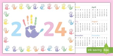 2024 Handprint Calendar Craft (teacher made) - Twinkl