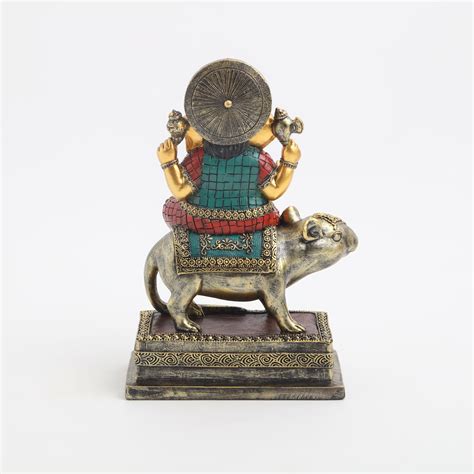 Buy Alpana Polyresin Ganesha on Mouse Figurine from Home Centre at just ...