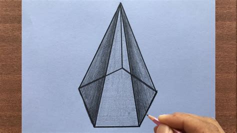 Steps to Draw Pentagonal Pyramid 的图像结果