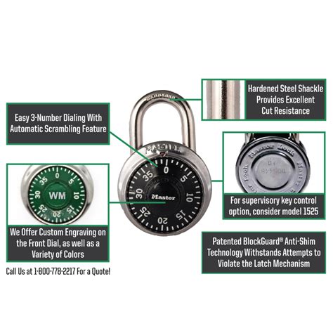 Master Lock 1502 General Security Combination Padlock 1-7/8in (48mm) W ...