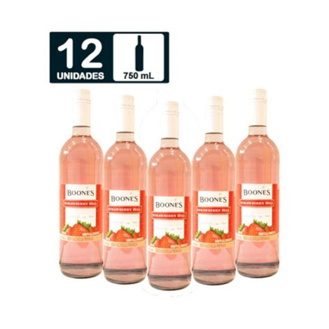 Pack de 12 Bebida Alcohólica Boones Strawberry Hill 750 ml Bonees ...
