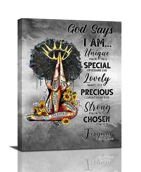 Buy Klug mini African American Wall Art black Queen Praying Sunflower ...