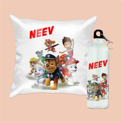 Kids personalized Cushion + Bottle Combo – Her Dream Store