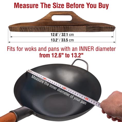 Black Carbon Steel Wok 13,5-inch (34cm)+Wooden Wok Lid | Yosukata