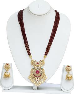 HT Creation Brass, Alloy Gold-plated Brown Jewellery Set Price in India ...