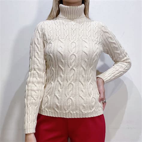 White high neck cotton knit sweater | LEMON