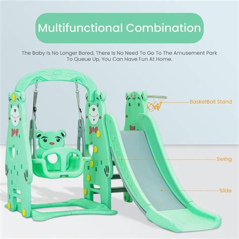 Slide with Swing Set for Kids - Indoor&Outdoor - StarAndDaisy
