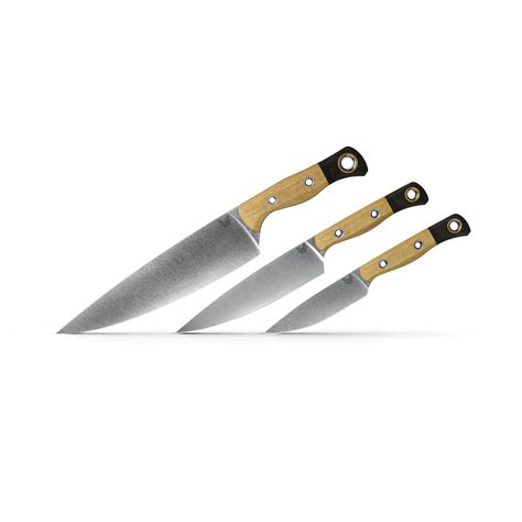 Benchmade 3-Piece Kitchen Knives Set – Maple Richlite & Black G-10 ...