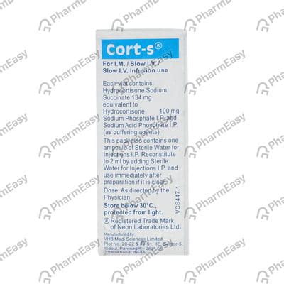 Cort S 100 MG Powder For Injection (1): Uses, Side Effects, Price ...