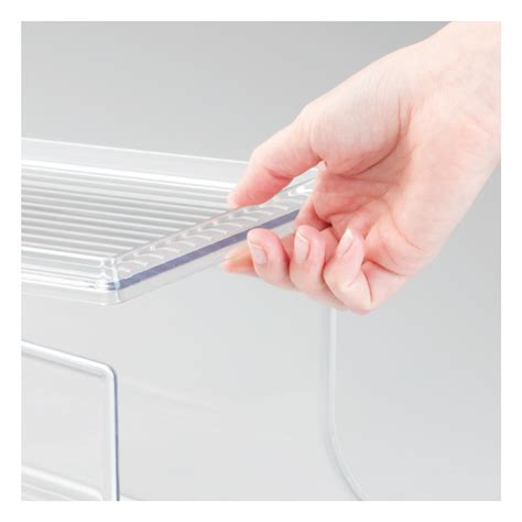 iDesign Recycled Plastic Beverage Fridge Organizer Bin with Lid – 13.84 ...