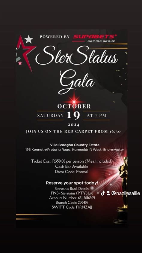 Ster Status Gala, Villa Baragha Country Estate, Pretoria, 19 October ...