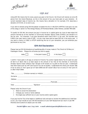 Image result for Downloadable Gift Aid Form