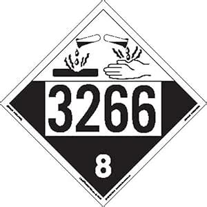 Labelmaster ZT4-3266 UN 3266 Corrosive Placard, Tagboard (Pack of 25 ...