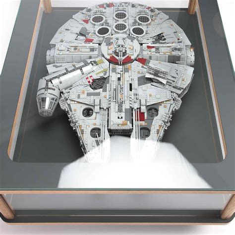 Lego Millennium Falcon Display Coffee Table — Walnut hardwood and veneer