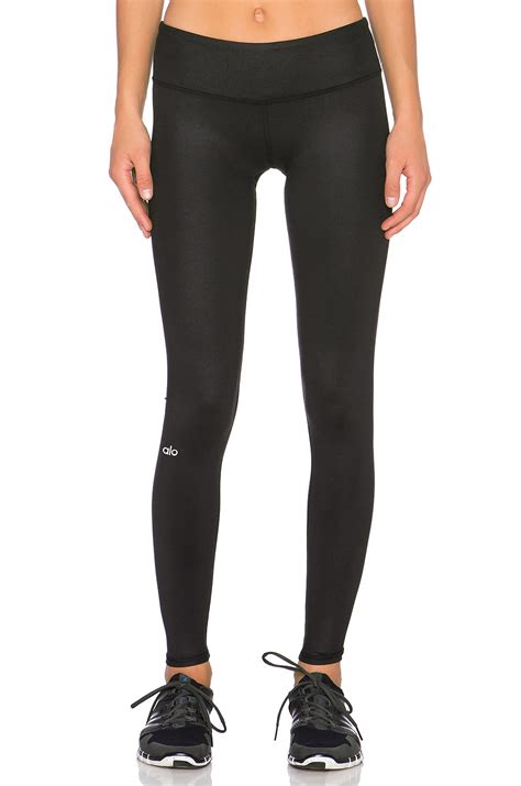 alo Airbrush Legging in Black Glossy | REVOLVE