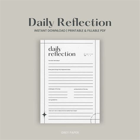 Printable Daily Reflection Digital Daily Reflection Journal | Daily ...